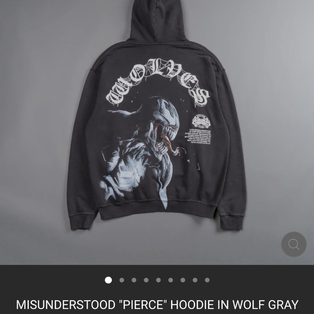 *NEW, SEALED**READY TO SHIP* Darc Sport x Venom Hoodie in Grey, Size XL